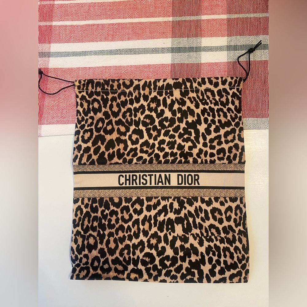 Christian Dior drawstring bag limited edition cheetah print